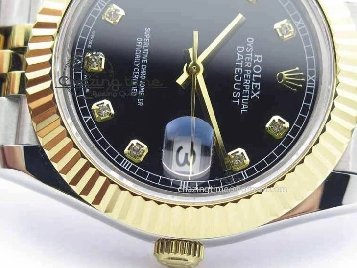 YG Best Edition Diam Maker On DateJust Black Bracelet A2813 BP SS 41mm II Dial Jubilee 0423